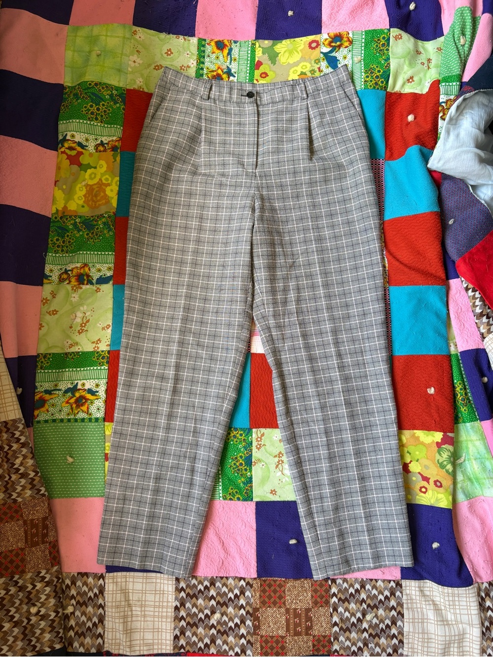 Sag Harbor Gray Plaid Straight-Leg Pants
